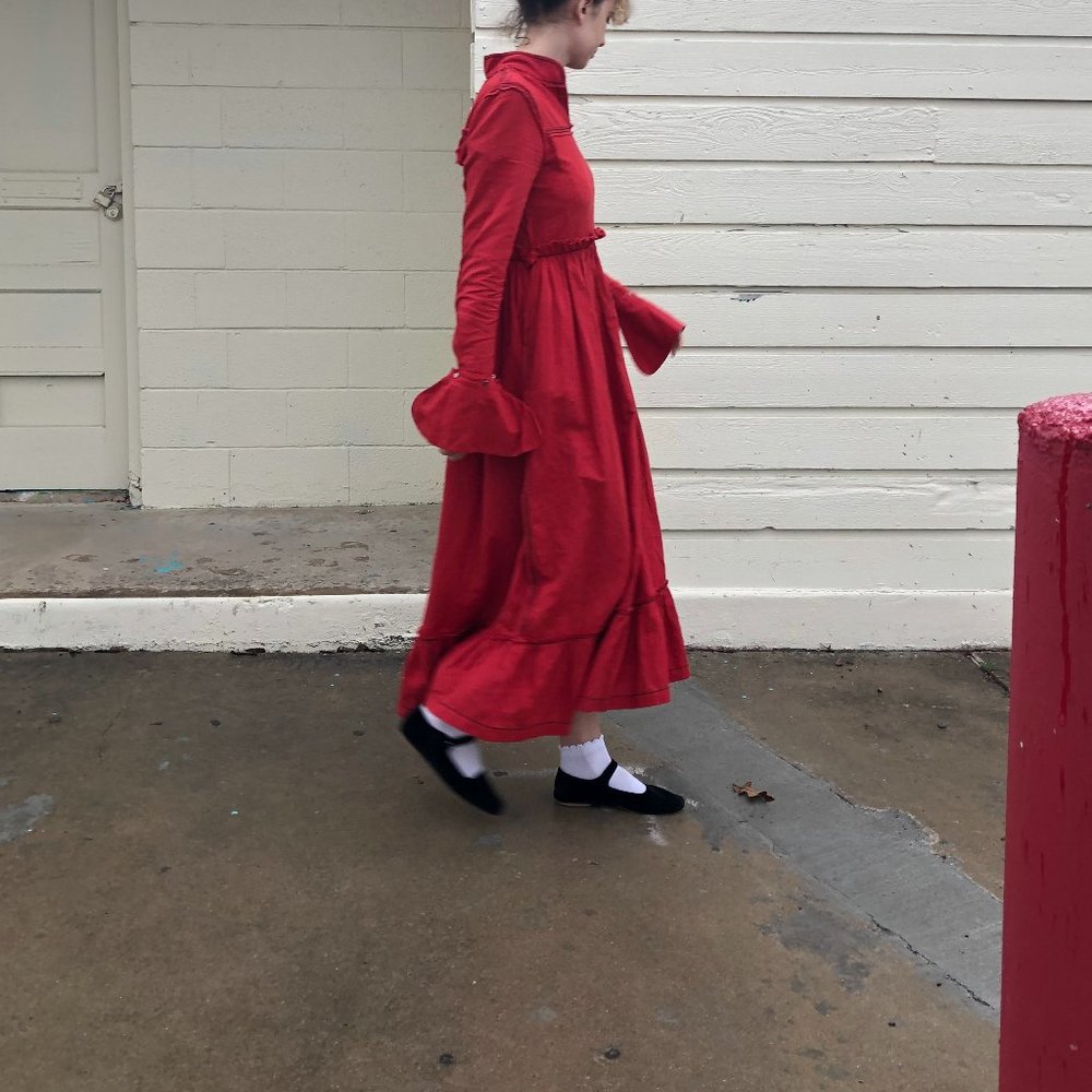 Untitled Co. Red Linen/Cotton Dress